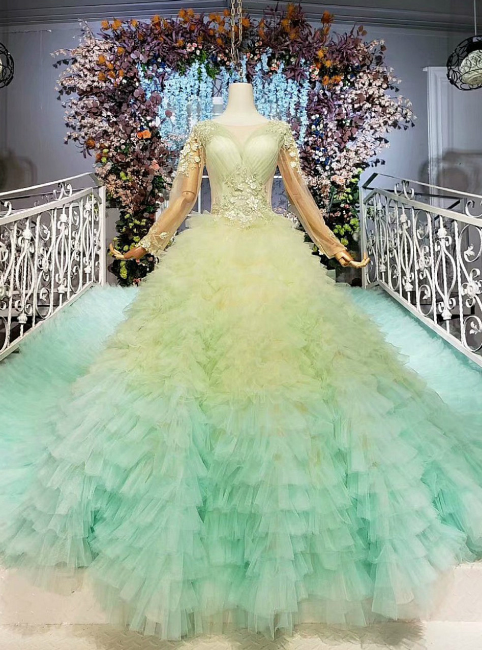 light green wedding dress